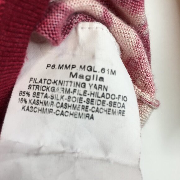 MaxMara Floral Silk/Cashmere V Neck Sweater Top Size S - Picture 11 of 11